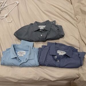 Mizzen Main Dress Shirts 3 Pack Blues Black Baby Blue